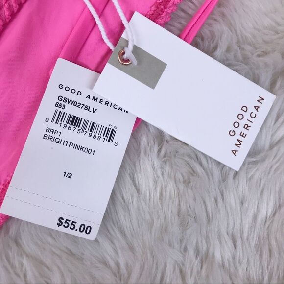 GOOD AMERICAN Barbie Pink String Triangle Bikini‎ Bottom Small Medium Large XL - Picture 5 of 7